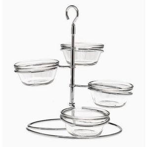 Anchor Hocking 5PC.. 6-Ounce Glass Custard Cups Set of 4 w/Tree Stand
